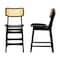 Baxton Studio Tafari Mid-Century Modern Dark Brown Finished Wood and Rattan 2-Piece Counter Stool Set, PR 239-2PC-13419-ZORO - alternate 2